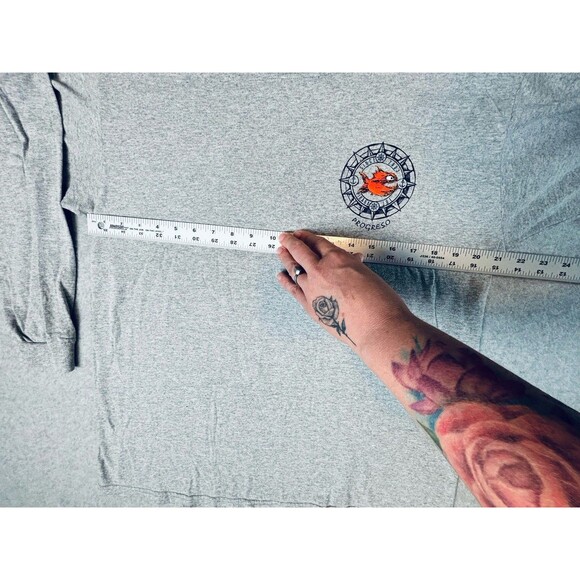 Pirana Joe Long Sleeve T Shirt Gray - Fish Tag - Progreso Mexico - 100%‎ Cotton - Picture 11 of 12